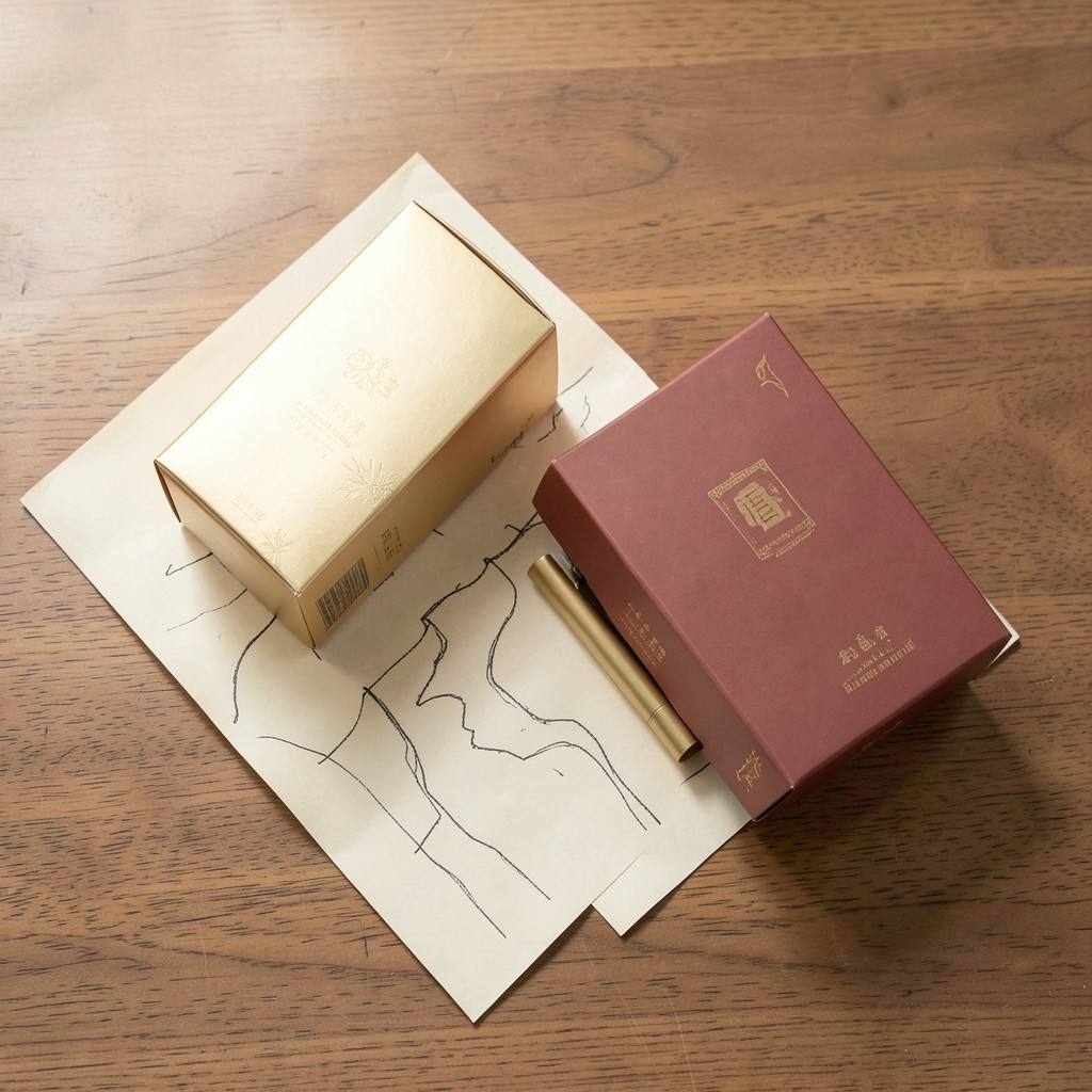 Seasonal retail displays and path sketches arranged on a wooden desk