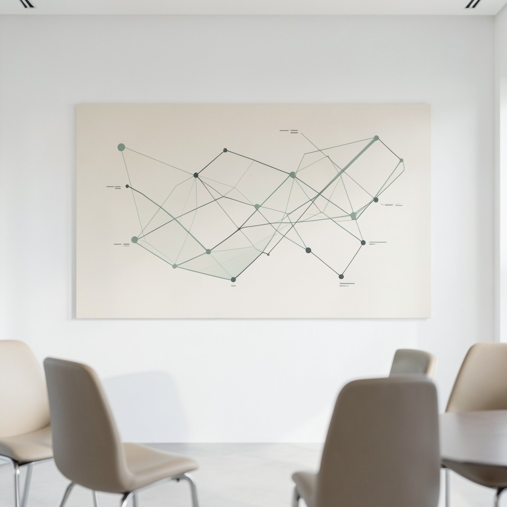 Large printed journey visualization boards on a wall in a meeting room